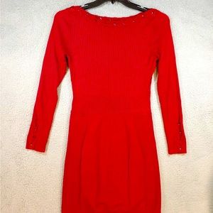 Cache red sweater dress S